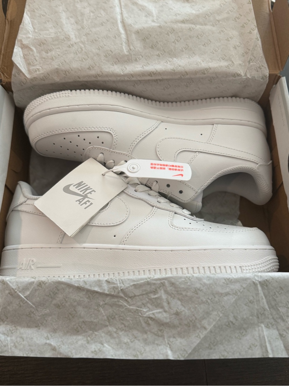 Nike AF1 Low 'Triple White' Leather Sneakers